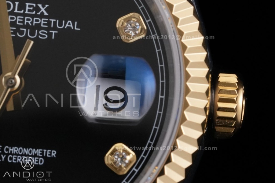 DateJust 36 SS/YG 126233 GSF 1:1 Best Edition Black Diamond Dial on Jubilee Bracelet A3235