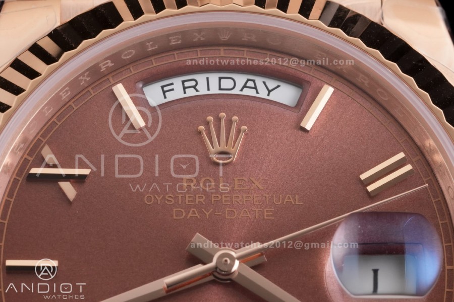 Day Date 40 RG 228235 RCF 1:1 Best Edition Brown Roman Dial on President Bracelet VR3255 (211g)