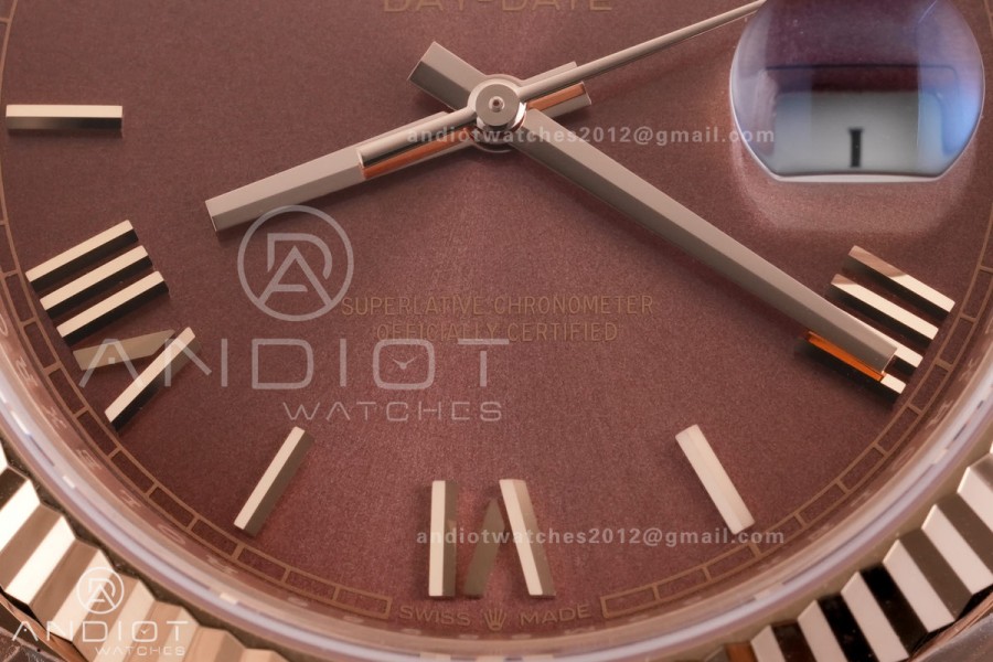 Day Date 40 RG 228235 RCF 1:1 Best Edition Brown Roman Dial on President Bracelet VR3255 (211g)