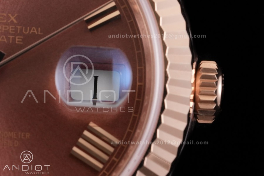 Day Date 40 RG 228235 RCF 1:1 Best Edition Brown Roman Dial on President Bracelet VR3255 (211g)