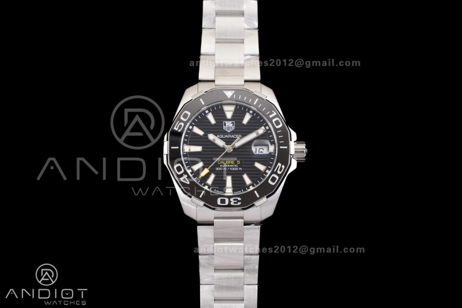 Aquaracer Caliber 5 41mm SS/SS Black Original Factory SW200