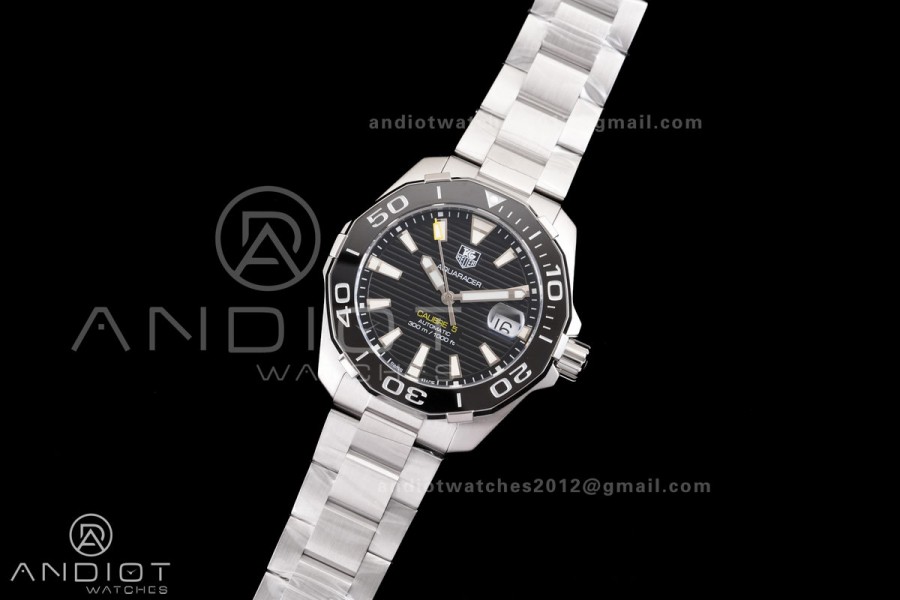 Aquaracer Caliber 5 41mm SS/SS Black Original Factory SW200