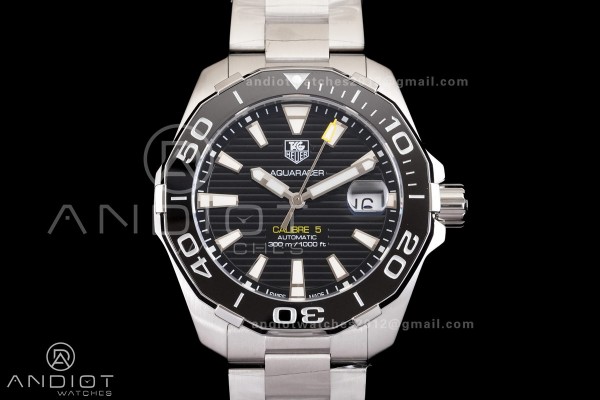 Aquaracer Caliber 5 41mm SS/SS Black Original Fact...