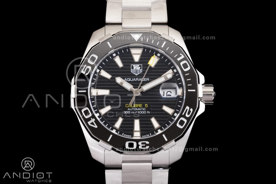 Aquaracer Caliber 5 41mm SS/SS Black Original Factory SW200