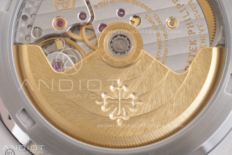 Nautilus 5711 SS DDF 1:1 Best Edition Gray Dial on Black Leather Strap DD324 Super Clone (Weighted)