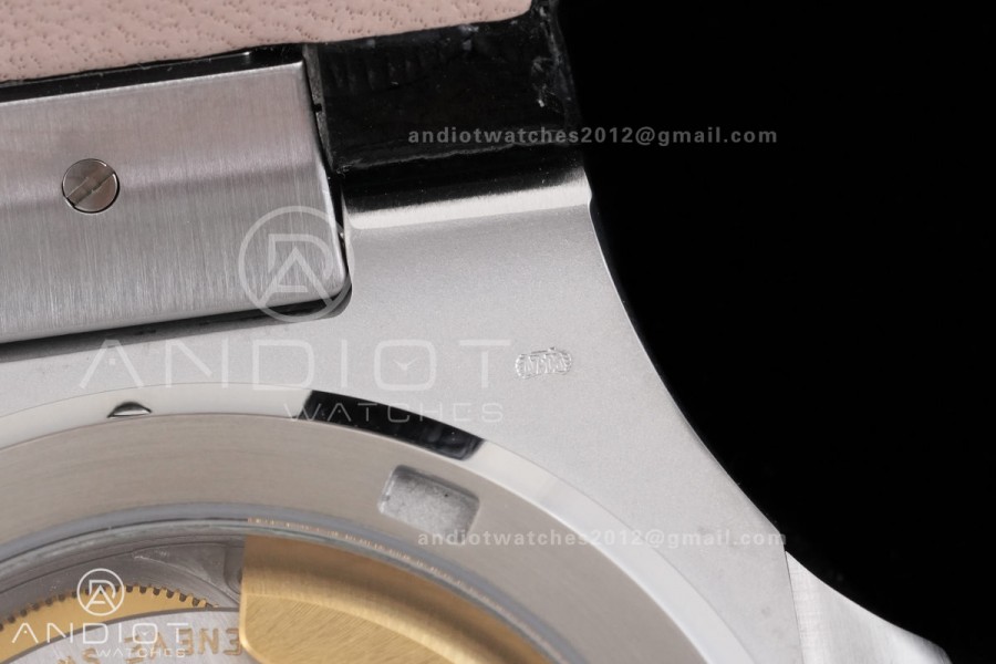 Nautilus 5711 SS DDF 1:1 Best Edition Gray Dial on Black Leather Strap DD324 Super Clone (Weighted)