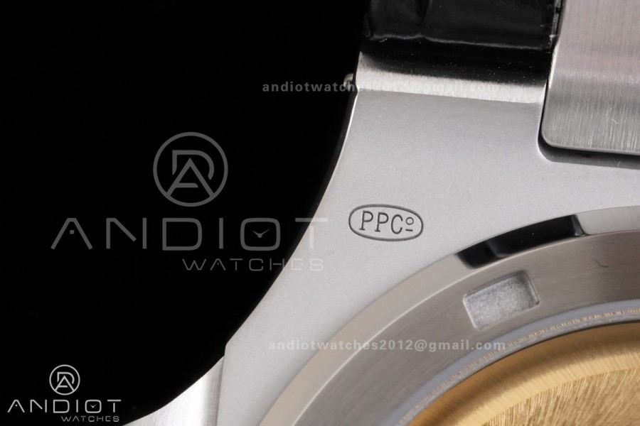 Nautilus 5711 SS DDF 1:1 Best Edition Gray Dial on Black Leather Strap DD324 Super Clone (Weighted)