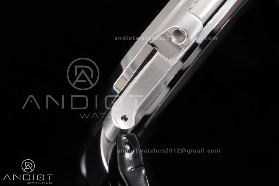 Nautilus 5711 SS DDF 1:1 Best Edition Gray Dial on Black Leather Strap DD324 Super Clone (Weighted)