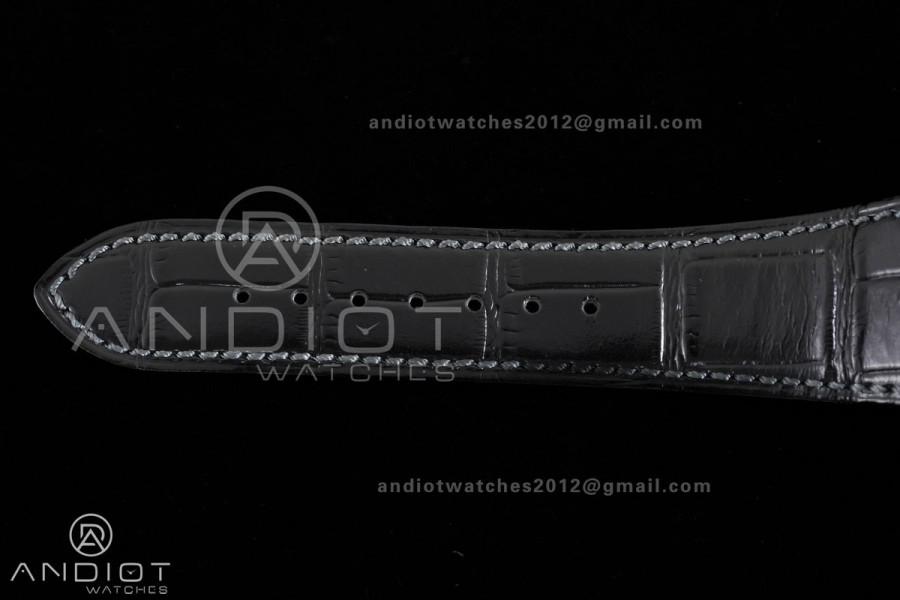 Nautilus 5711 SS DDF 1:1 Best Edition Gray Dial on Black Leather Strap DD324 Super Clone (Weighted)