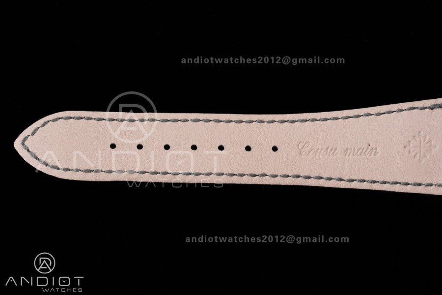 Nautilus 5711 SS DDF 1:1 Best Edition Gray Dial on Black Leather Strap DD324 Super Clone (Weighted)