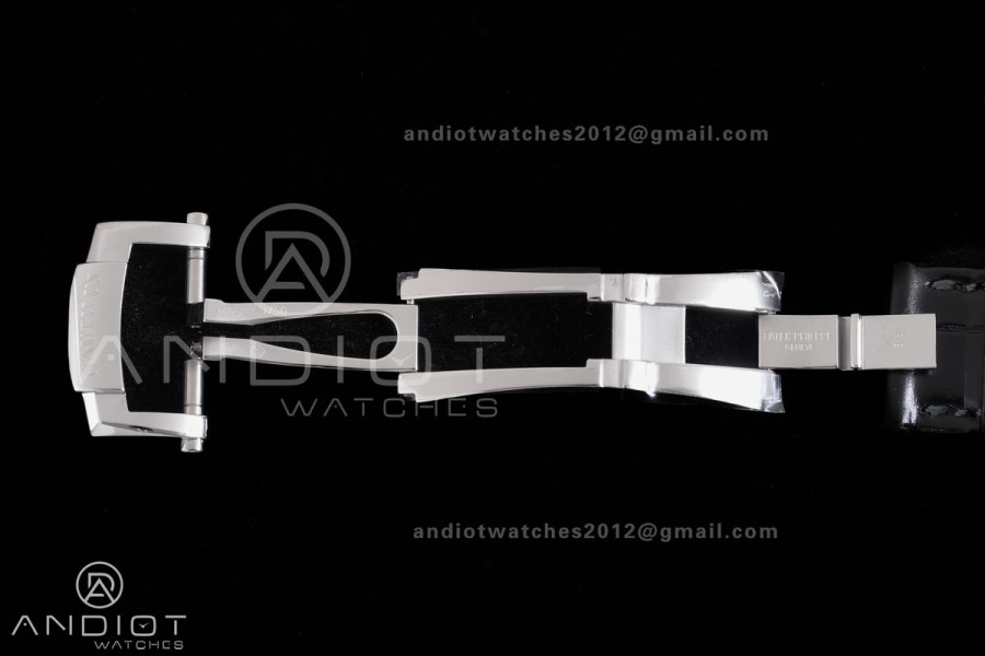 Nautilus 5711 SS DDF 1:1 Best Edition Gray Dial on Black Leather Strap DD324 Super Clone (Weighted)