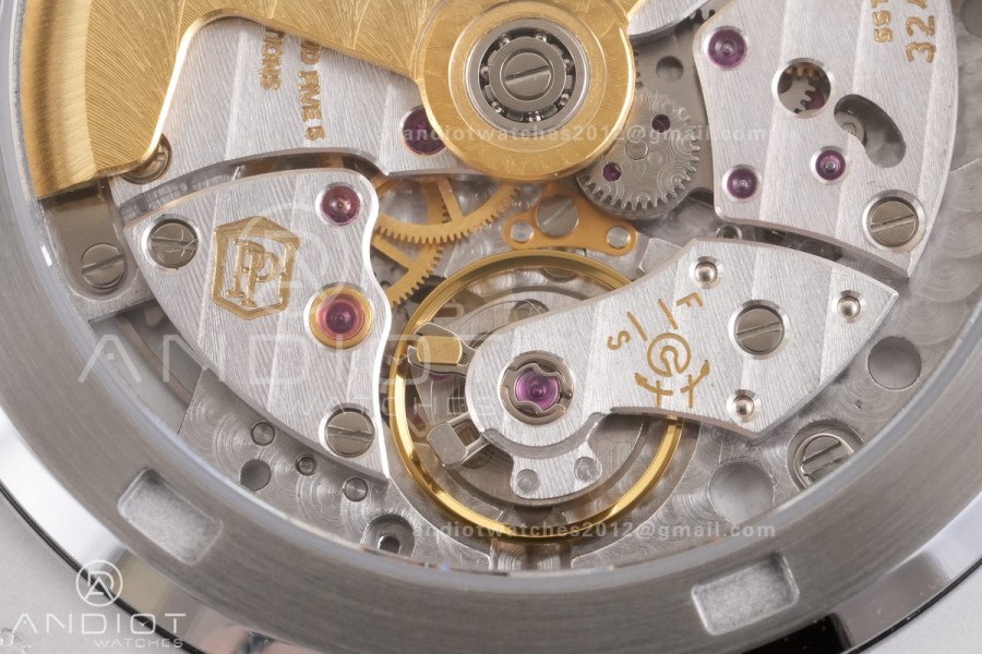 Nautilus 5711 SS DDF 1:1 Best Edition Gray Dial on Black Leather Strap DD324 Super Clone (Weighted)