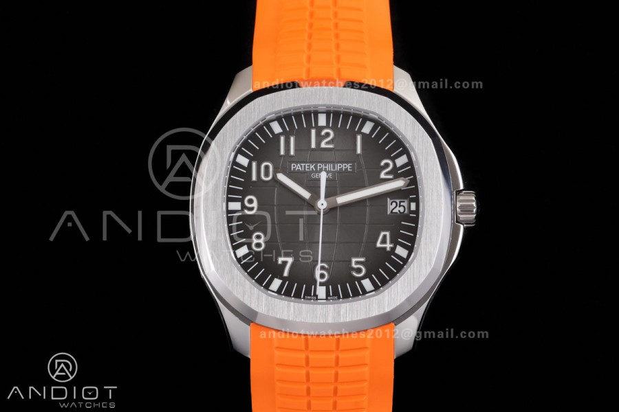 Aquanaut 5167 SS BBF 1:1 Best Edition Gray Dial on Orange Rubber Strap DD324 Super Clone