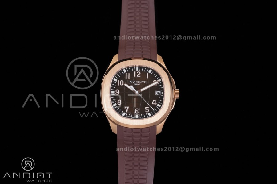 Aquanaut 5167 RG BBF 1:1 Best Edition Brown Dial on Brown Rubber Strap DD324 Super Clone