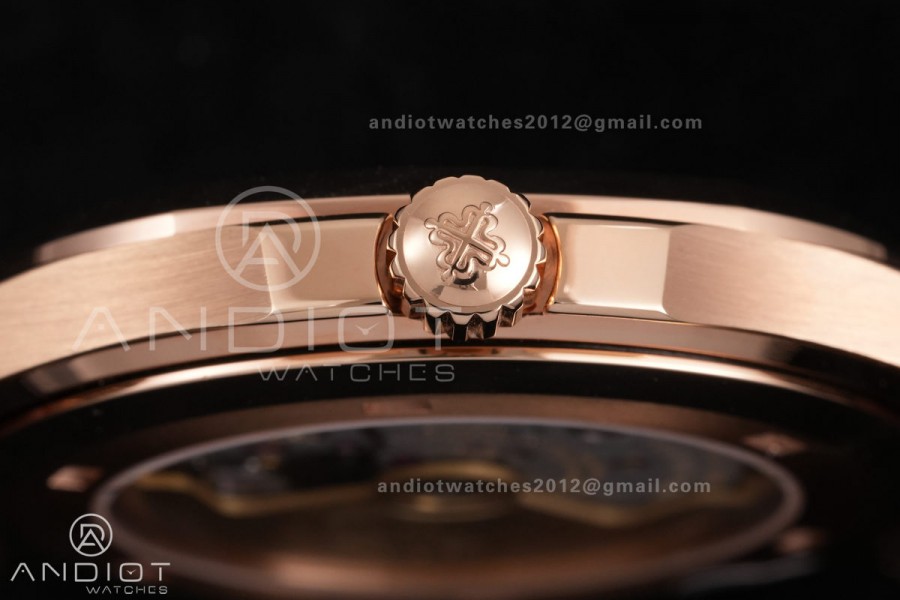 Aquanaut 5167 RG BBF 1:1 Best Edition Brown Dial on Brown Rubber Strap DD324 Super Clone