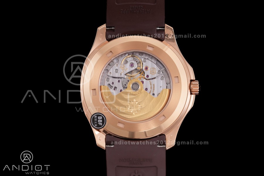 Aquanaut 5167 RG BBF 1:1 Best Edition Brown Dial on Brown Rubber Strap DD324 Super Clone