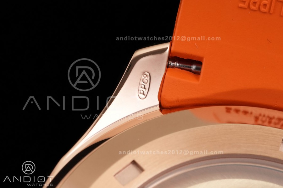 Aquanaut 5167 RG BBF 1:1 Best Edition Brown Dial on Orange Rubber Strap DD324 Super Clone