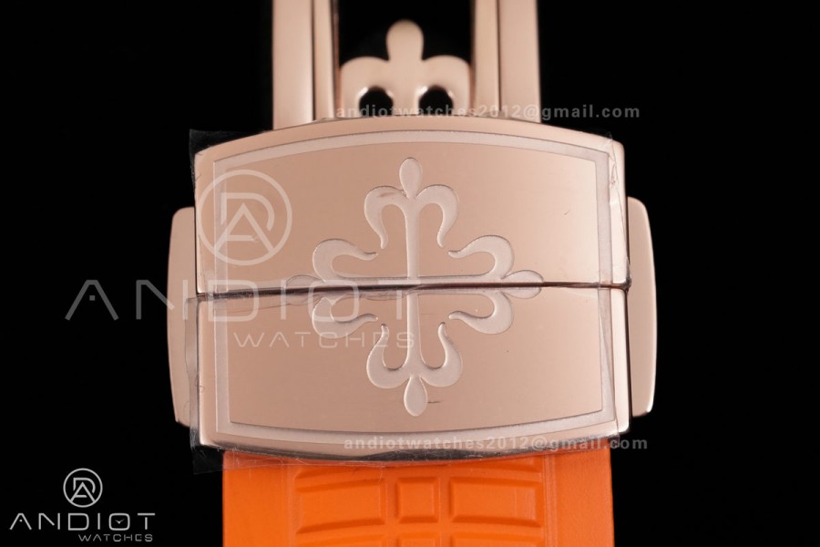 Aquanaut 5167 RG BBF 1:1 Best Edition Brown Dial on Orange Rubber Strap DD324 Super Clone