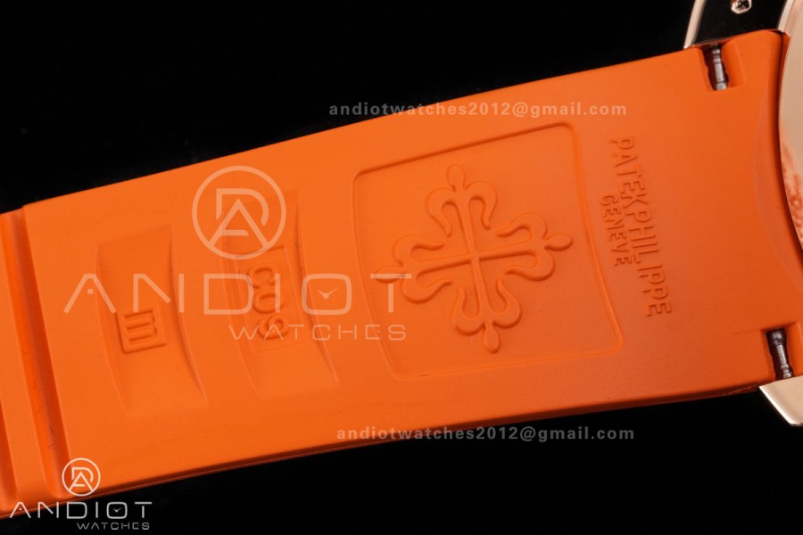 Aquanaut 5167 RG BBF 1:1 Best Edition Brown Dial on Orange Rubber Strap DD324 Super Clone