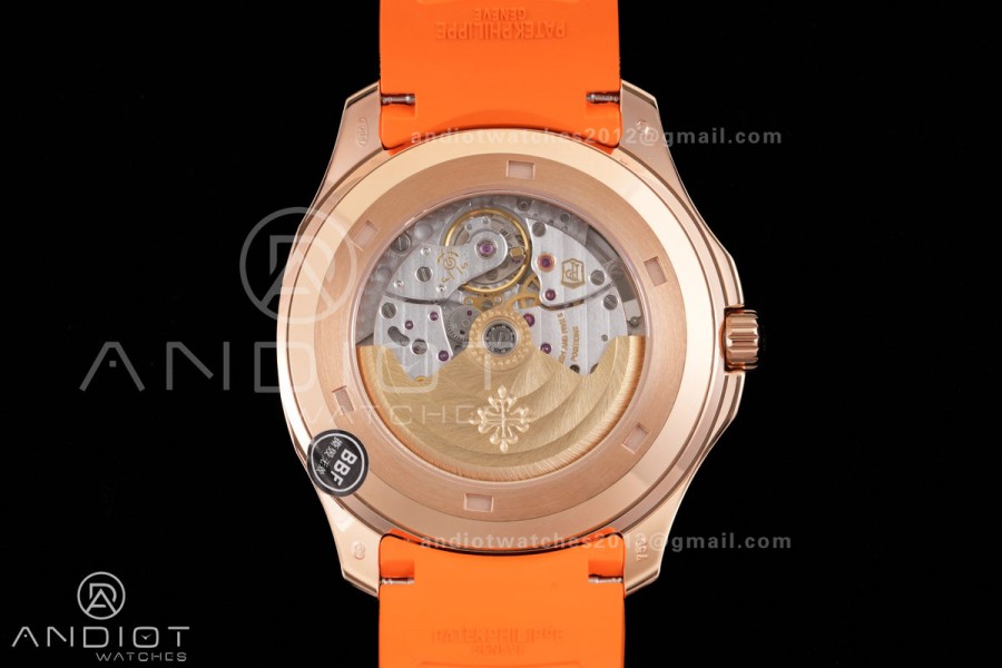 Aquanaut 5167 RG BBF 1:1 Best Edition Brown Dial on Orange Rubber Strap DD324 Super Clone