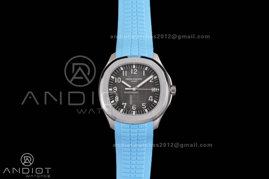 Aquanaut 5167 SS BBF 1:1 Best Edition Gray Dial on Blue Rubber Strap DD324 Super Clone