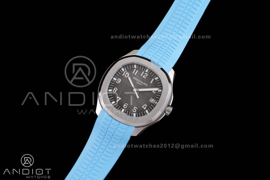 Aquanaut 5167 SS BBF 1:1 Best Edition Gray Dial on Blue Rubber Strap DD324 Super Clone