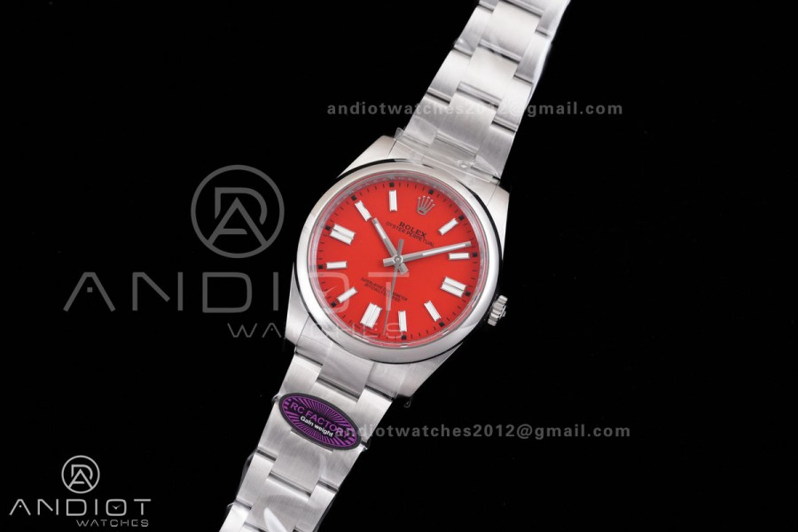 Oyster Perpetual 124300 41mm RCF 1:1 Best Edition 904L Steel Red Dial VR3230
