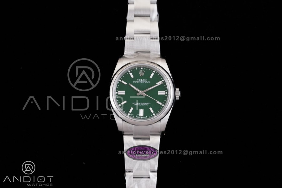 Oyster Perpetual 126000 36mm RCF 1:1 Best Edition 904L Steel Green Dial VR3230