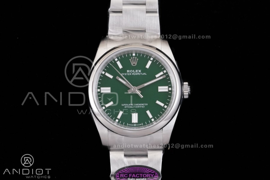 Oyster Perpetual 126000 36mm RCF 1:1 Best Edition 904L Steel Green Dial VR3230