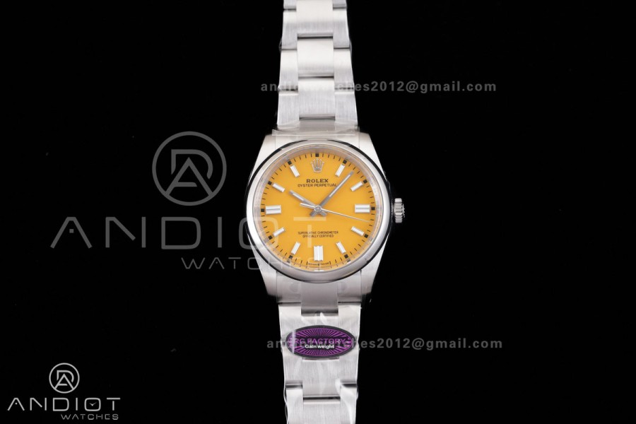 Oyster Perpetual 126000 36mm RCF 1:1 Best Edition 904L Steel Yellow Dial VR3230