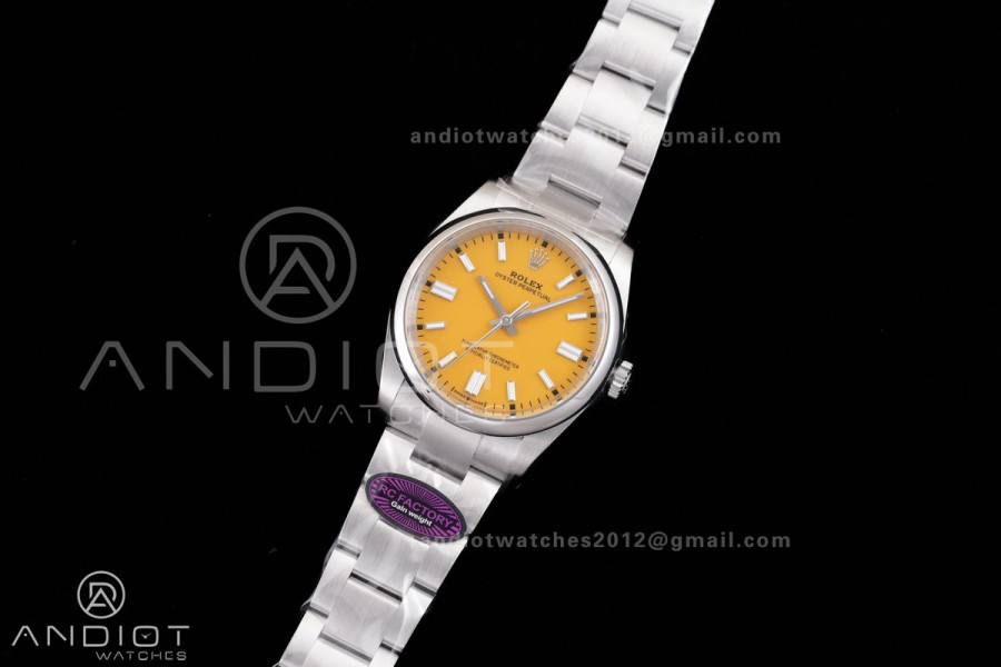 Oyster Perpetual 126000 36mm RCF 1:1 Best Edition 904L Steel Yellow Dial VR3230