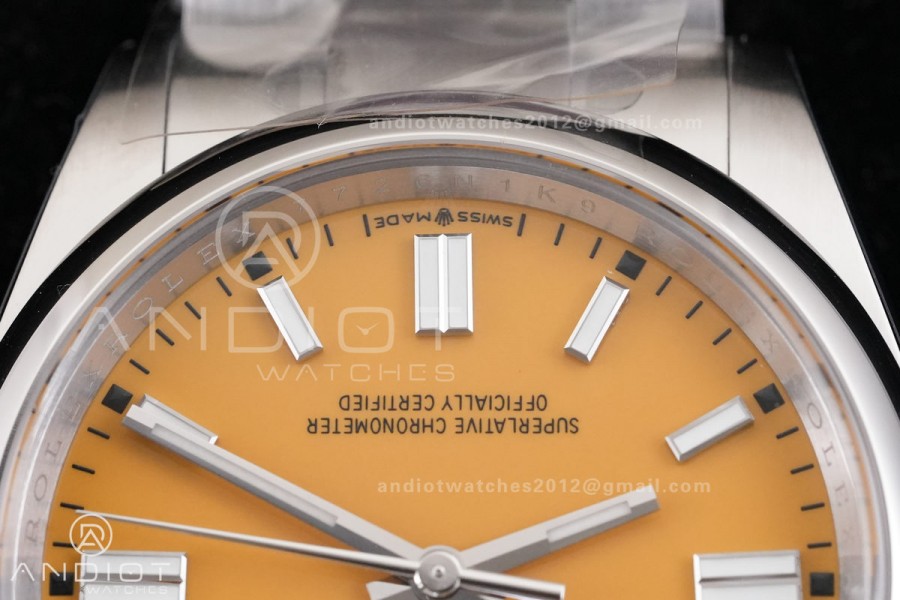 Oyster Perpetual 126000 36mm RCF 1:1 Best Edition 904L Steel Yellow Dial VR3230