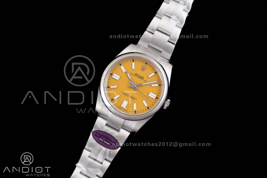 Oyster Perpetual 124300 41mm RCF 1:1 Best Edition 904L Steel Yellow Dial VR3230