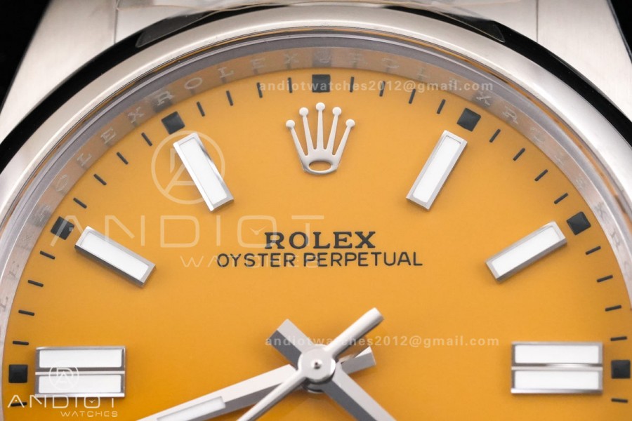 Oyster Perpetual 124300 41mm RCF 1:1 Best Edition 904L Steel Yellow Dial VR3230