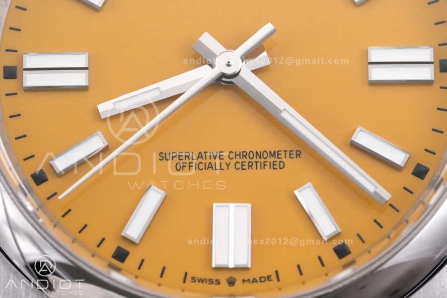 Oyster Perpetual 124300 41mm RCF 1:1 Best Edition 904L Steel Yellow Dial VR3230
