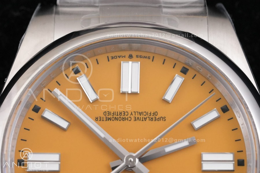 Oyster Perpetual 124300 41mm RCF 1:1 Best Edition 904L Steel Yellow Dial VR3230