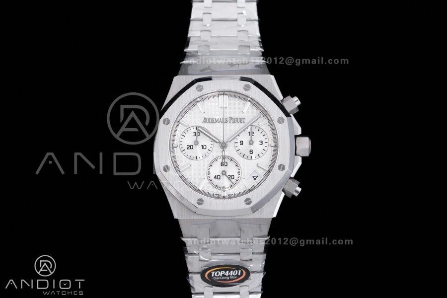Royal Oak Chrono 26240 SS TOP 1:1 Best Edition Silver Dial on SS Bracelet DD4401 Super Clone