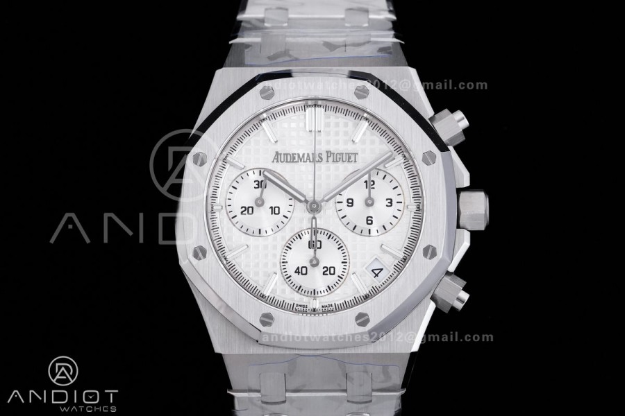 Royal Oak Chrono 26240 SS TOP 1:1 Best Edition Silver Dial on SS Bracelet DD4401 Super Clone