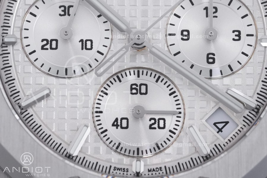 Royal Oak Chrono 26240 SS TOP 1:1 Best Edition Silver Dial on SS Bracelet DD4401 Super Clone