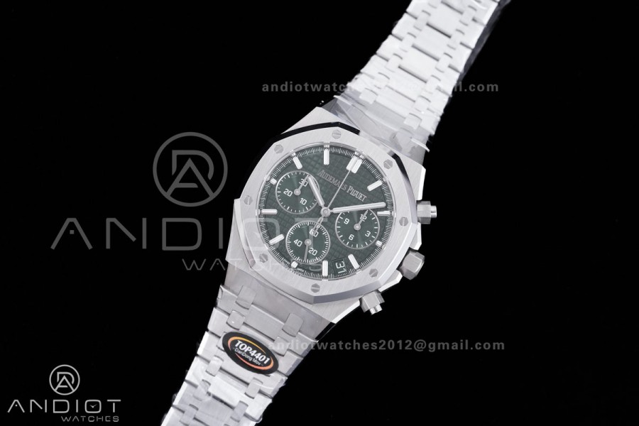 Royal Oak Chrono 26240 SS TOP 1:1 Best Edition Green Dial on SS Bracelet DD4401 Super Clone