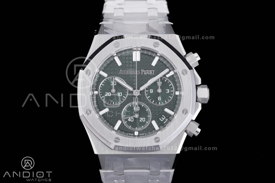 Royal Oak Chrono 26240 SS TOP 1:1 Best Edition Green Dial on SS Bracelet DD4401 Super Clone