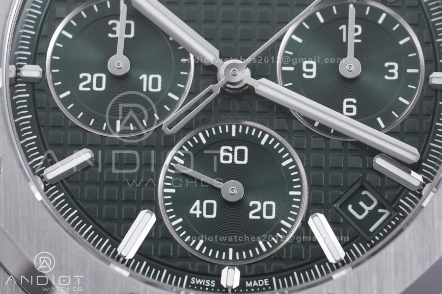 Royal Oak Chrono 26240 SS TOP 1:1 Best Edition Green Dial on SS Bracelet DD4401 Super Clone