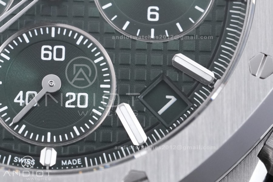 Royal Oak Chrono 26240 SS TOP 1:1 Best Edition Green Dial on SS Bracelet DD4401 Super Clone