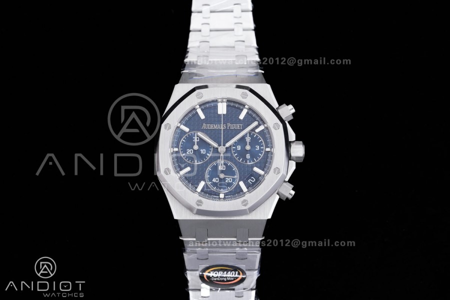Royal Oak Chrono 26240 SS TOP 1:1 Best Edition Blue Dial on SS Bracelet DD4401 Super Clone