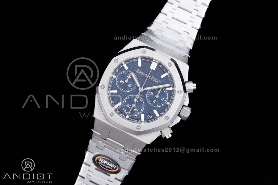 Royal Oak Chrono 26240 SS TOP 1:1 Best Edition Blue Dial on SS Bracelet DD4401 Super Clone