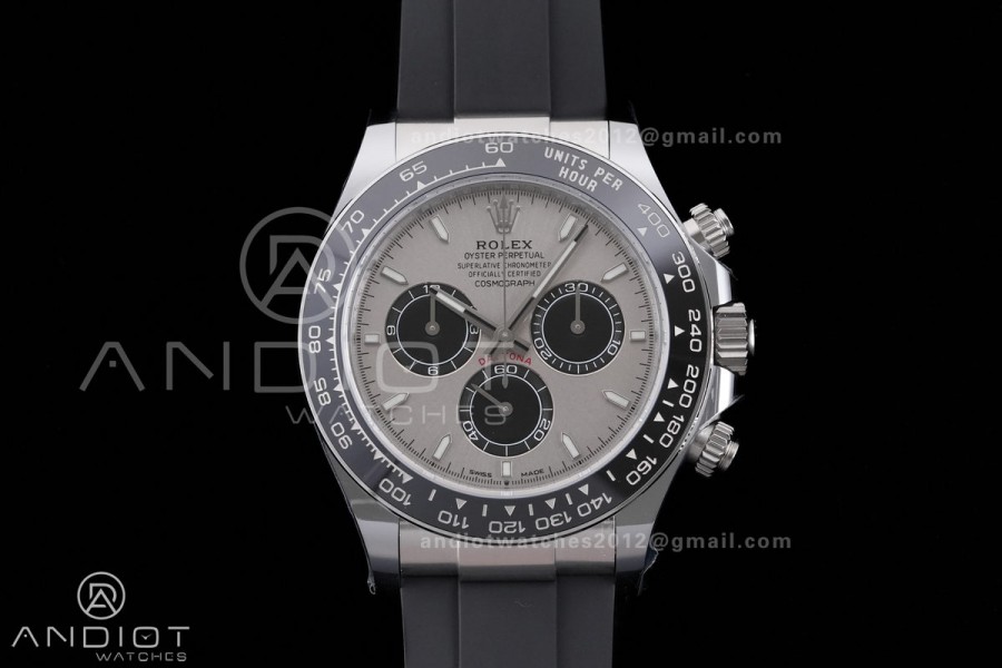 Daytona 126519 Gain Weight ARF 1:1 Best Edition SS Silver Dial Black Subdial Sticks Markers On Oysterflex Strap DD4131