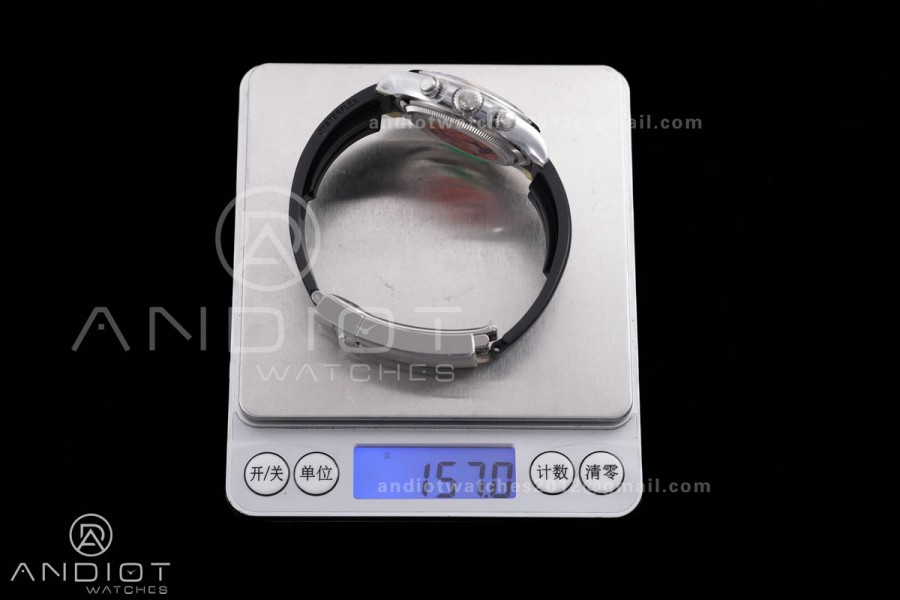 Daytona 126519 Gain Weight ARF 1:1 Best Edition SS Silver Dial Black Subdial Sticks Markers On Oysterflex Strap DD4131