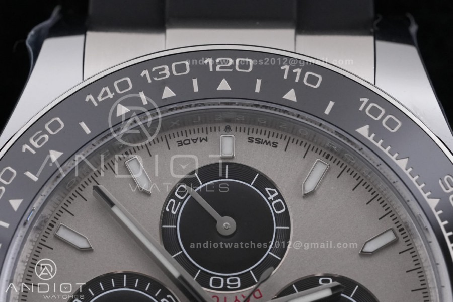 Daytona 126519 Gain Weight ARF 1:1 Best Edition SS Silver Dial Black Subdial Sticks Markers On Oysterflex Strap DD4131