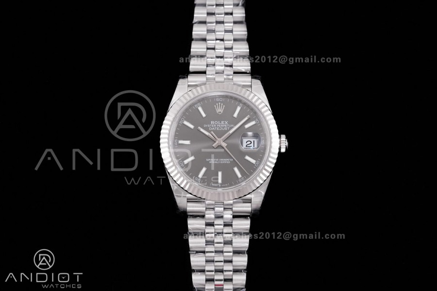 DateJust 41 126334 904L SS V2 VSF 1:1 Best Edition Gray Dial Stick Marker On Jubilee Bracelet DD3235