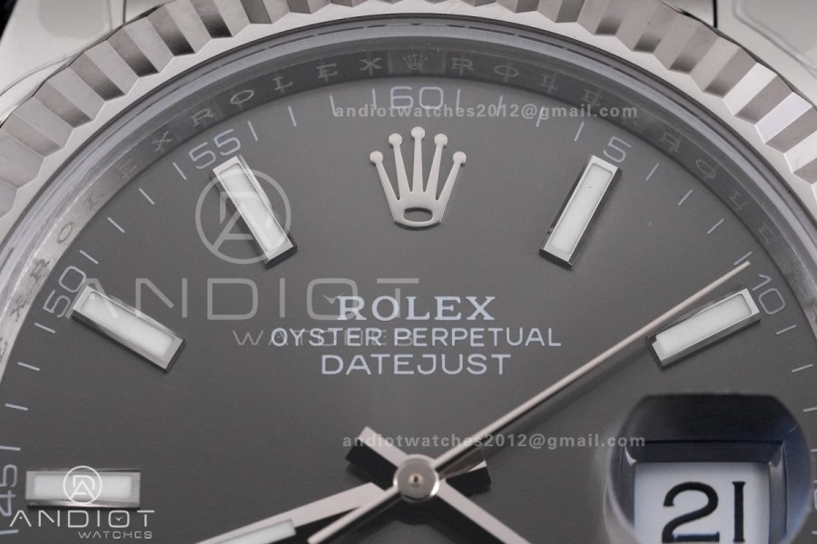 DateJust 41 126334 904L SS V2 VSF 1:1 Best Edition Gray Dial Stick Marker On Jubilee Bracelet DD3235